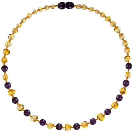 Collar Ámbar Miel Amatista