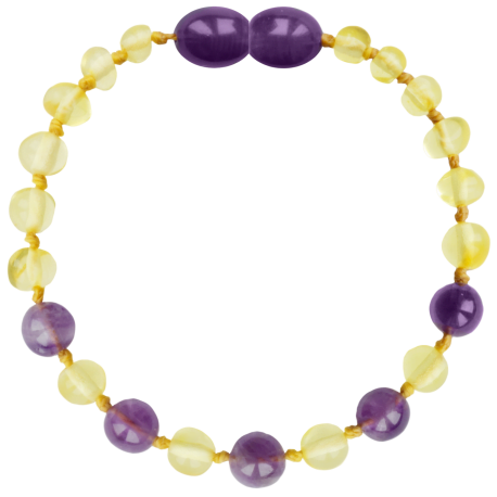 Pulsera Ámbar Miel Amatista