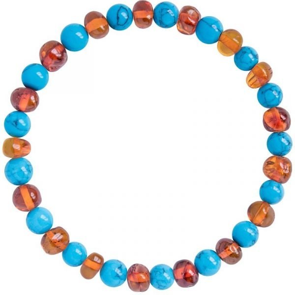 Pulsera Ámbar Coñac Turquesa (E)