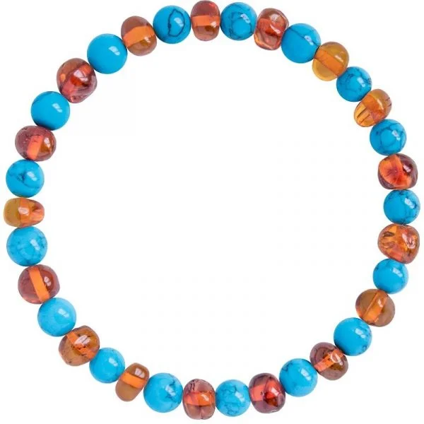 Pulsera Ámbar Coñac Turquesa (E)